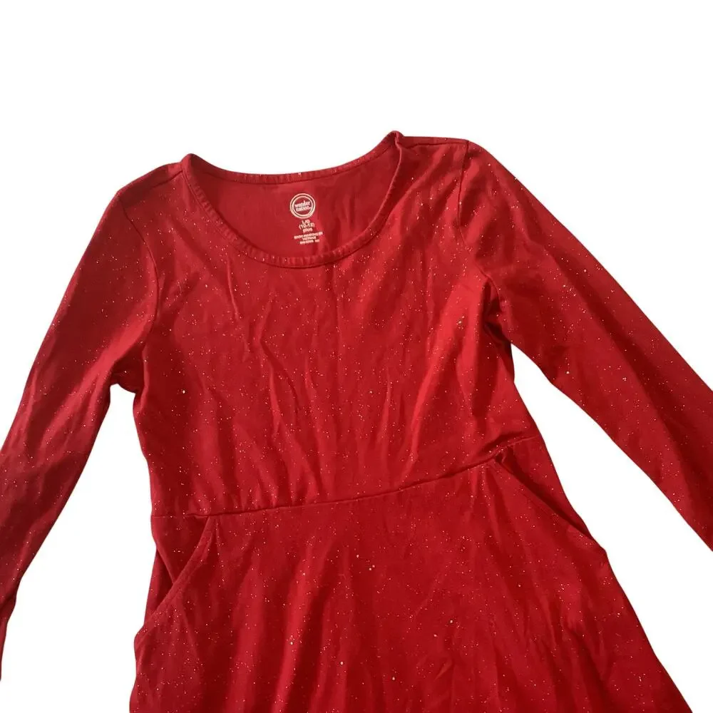 Wonder Nation Red Glitter Dress